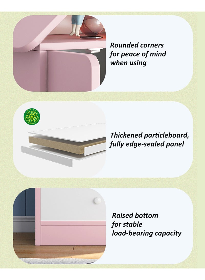 YY-ريشير خزانة كتب للأطفال مع أدراج، خزانة كتب على شكل منزل مع خزانة مقاومة للغبار لأثاث غرفة نوم الأطفال - Image 3